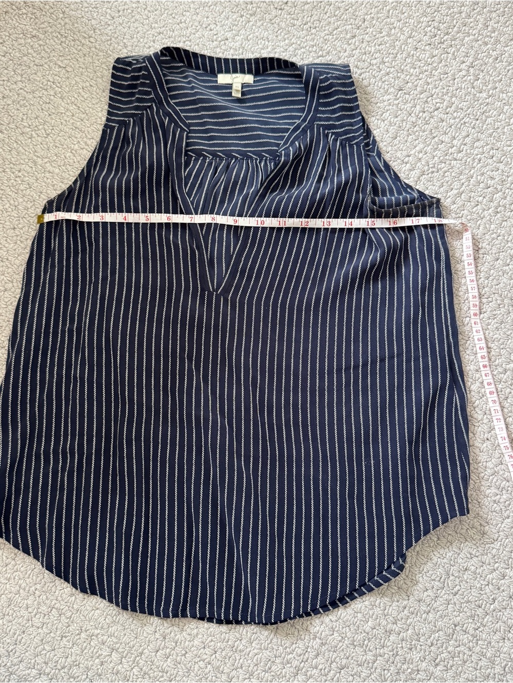 Joie Navy & White 100% Silk Striped Tank & Skirt Set – Top XS / Skirt S - Picture 6 of 11